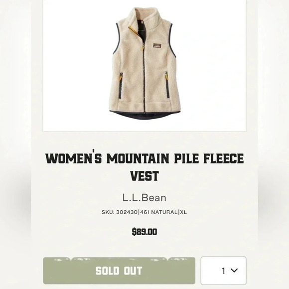 L.L. BEAN WOMEN’S MOUNTAIN PILE FLEECE
VEST NEW WITH TAG SIZE XS - Picture 3 of 5